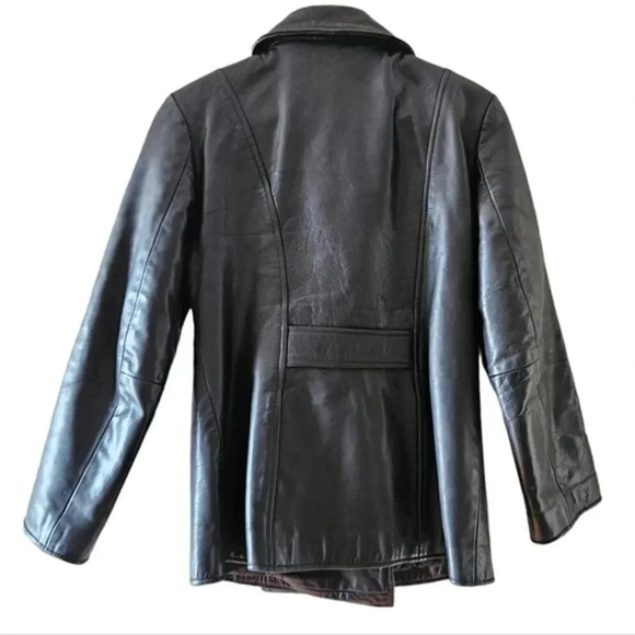 Rudsak Vintage Women's Double Breasted Moto Leather Biker Jacket Black Small. - Picture 4 of 16